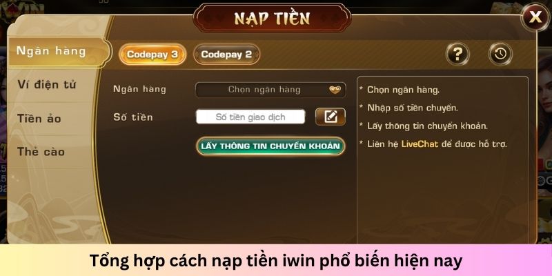 Chi tiết từng bước nạp tiền tại cổng game đơn giản với nhiều hình thức đa dạng