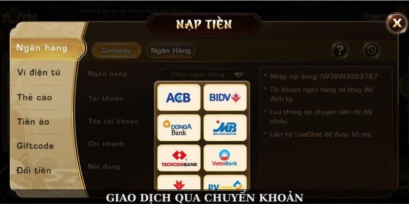 Giao dịch qua chuyển khoản