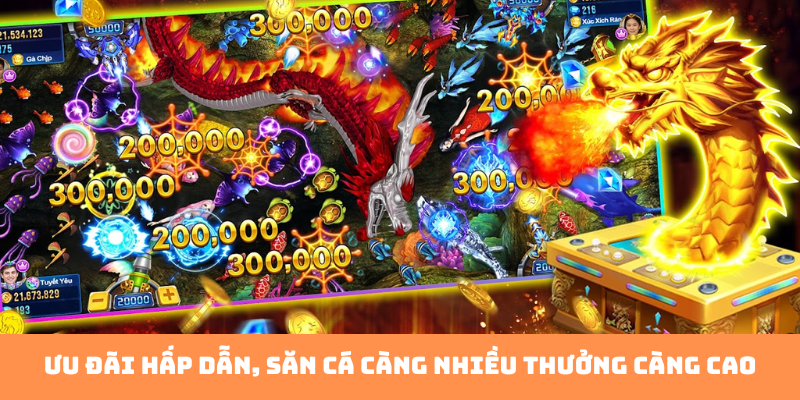 Ưu đãi hấp dẫn, săn cá càng nhiều thưởng càng cao