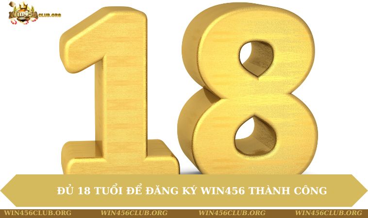 Đủ 18 tuổi để đăng ký WIN456 thành công