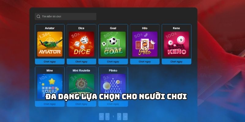 Đa dạng lựa chọn cho người chơi