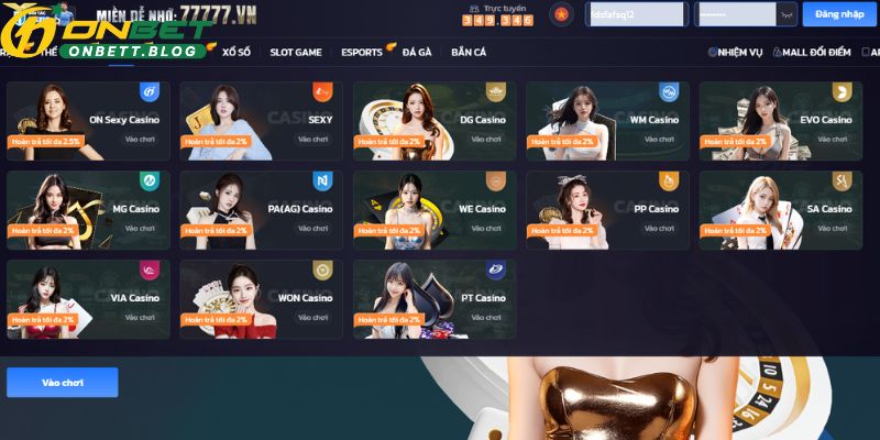 Onbet hợp tác với các nhà cung cấp uy tín